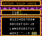 Name Entry Screen