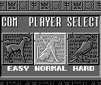 Computer Player Difficulty Select Screen