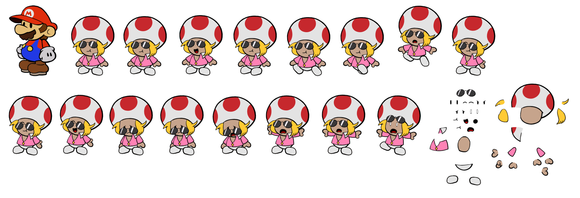 zip toad (paper mario style)