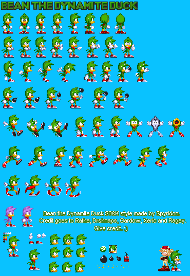 Sonic the Hedgehog Customs - Bean (Sonic 3-Style)