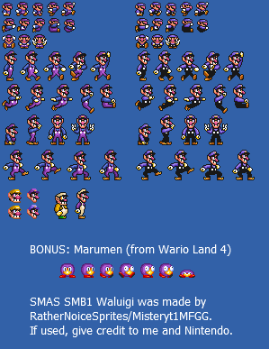 Mario Customs - Waluigi (Super Mario Bros. 1 SNES-Style)