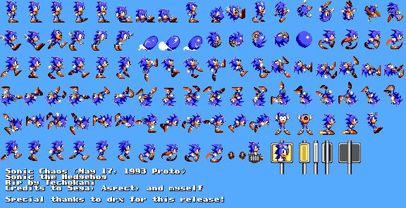 Sonic Chaos - Sonic (May 17, 1993 prototype)