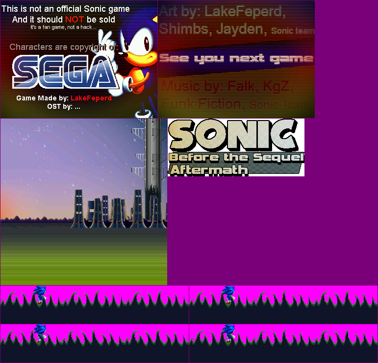 Sonic Before the Sequel: Aftermath - Warning, Title Screen, & Credits