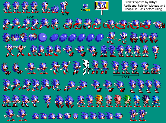 Sonic the Hedgehog Customs - Sonic (Sonic 1 Beta-Style)