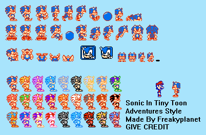 Sonic the Hedgehog Customs - Sonic (Tiny Toon Adventures-Style)