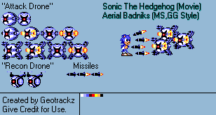Sonic the Hedgehog Media Customs - Badniks (Master System / Game Gear-Style)