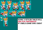 Sonic the Hedgehog Customs - Tails Doll (Sonic 3-Style)