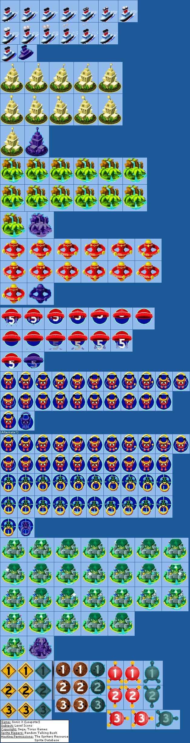 Sonic X (Leapster) - Level Icons
