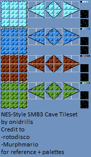 Mario Customs - NES SMB3 Cave Tileset (SNES-Style)