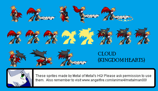Kingdom Hearts Customs - Cloud (Mega Man X PSX-Style)
