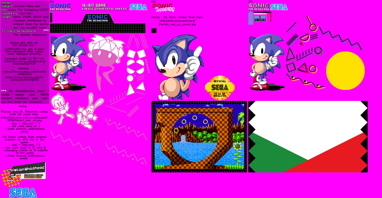 Sonic 1 (2013) Custom Menu BG (EU/US/JP)