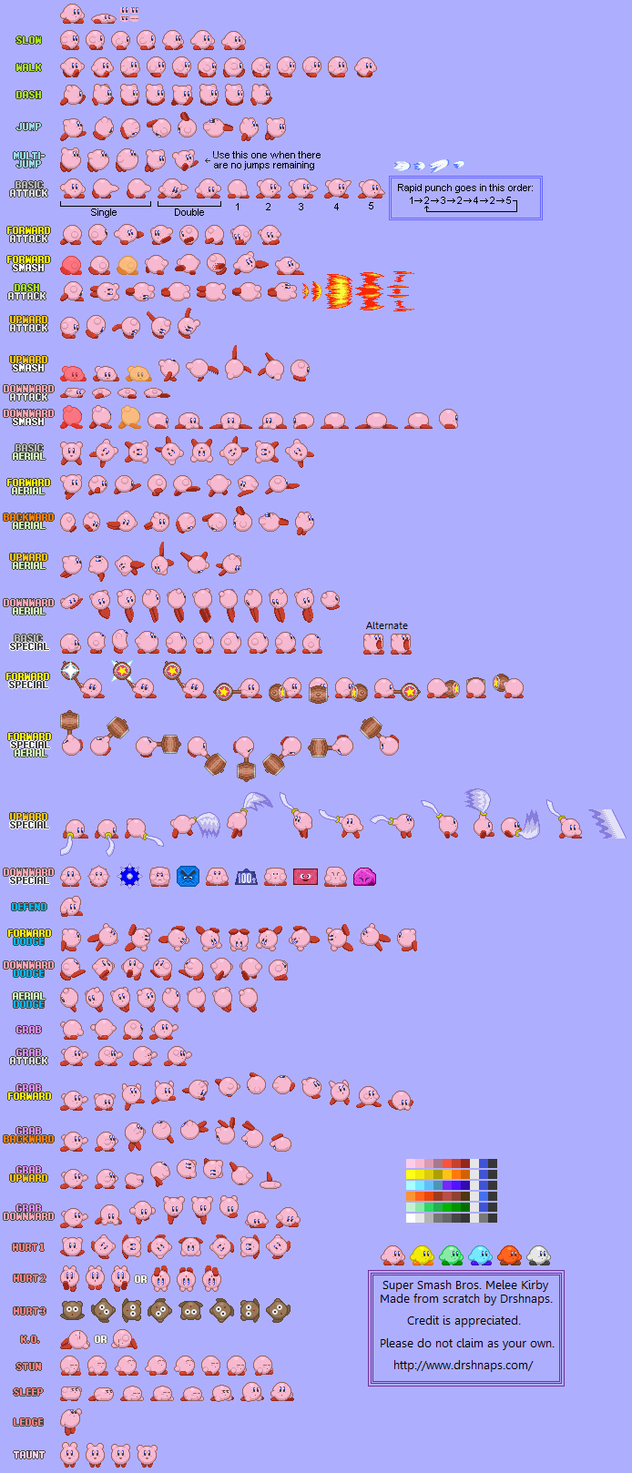 Custom / Edited - Super Smash Bros. Customs - Kirby - The Spriters Resource