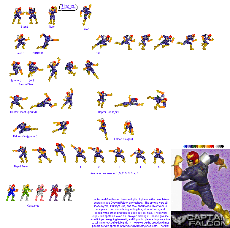 The Spriters Resource Full Sheet View F Zero Customs Captain Falcon