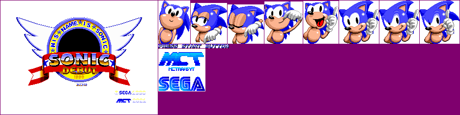Sonic Debut (Hack, Demo) - Logos + Title Screen