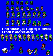 Mario Customs - Luigi (Final Fantasy IV SNES-Style)