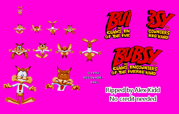 Bubsy in Claws Encounters of the Furred Kind - Title Screen