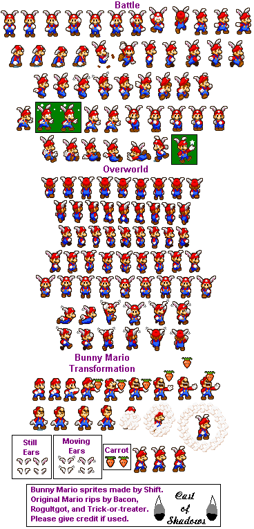 Mario Customs - Bunny Mario (Mario & Luigi: Superstar Saga-Style)