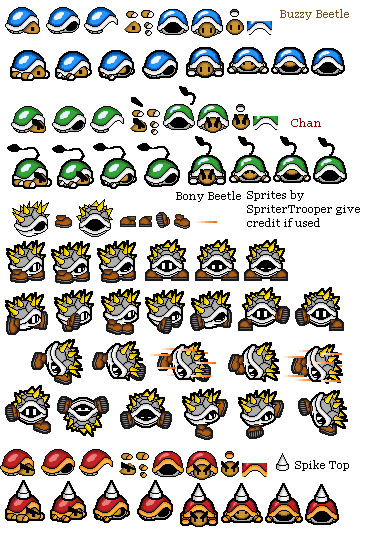 Mario Customs - Beetle Enemies (Paper Mario N64-Style)