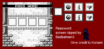 Castlevania II: Belmont's Revenge - Password Screen