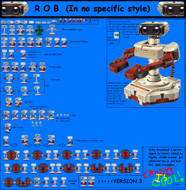 Custom / Edited - Super Smash Bros. Customs - R.O.B. - The Spriters ...