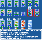 Mario Customs - Luigi (Mario Bros. NES-Style)