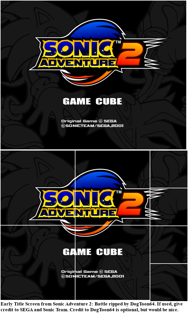 Sonic Adventure 2: Battle - Early Title Screen