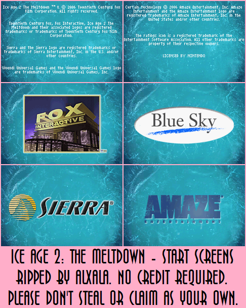 Ice Age 2: The Meltdown - Start Screens