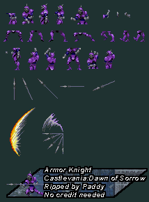 Castlevania: Portrait of Ruin - Armor Knight (Tiles)