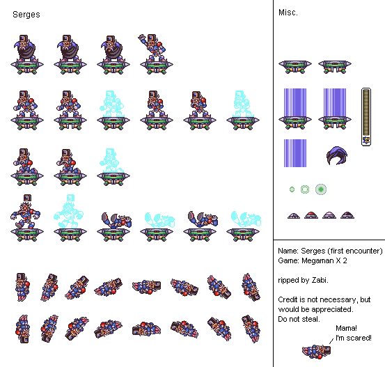 Snes Mega Man X2 Serges 1st Form The Spriters Resource 8516