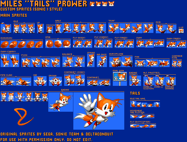 Sonic the Hedgehog Customs - Tails (Sonic 1-Style)