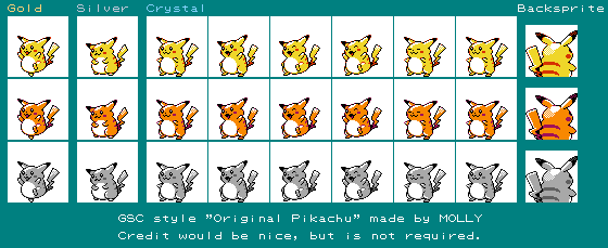 Pokémon Generation 1 Customs - #025 Pikachu (1996 Design, G/S/C-Style)