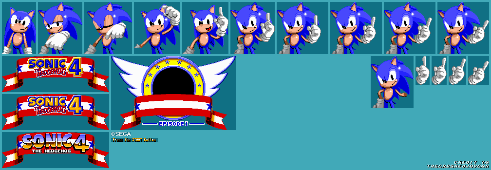 Sonic the Hedgehog Customs - Sonic 4 Title Screen (Sonic 1-Style)