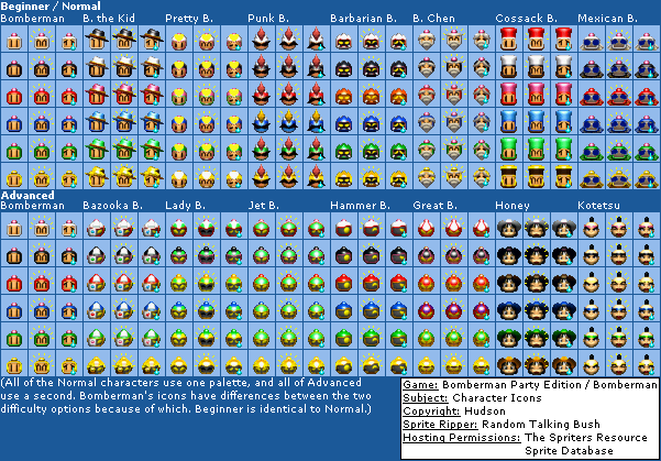 Bomberman Party Edition - Character Icons
