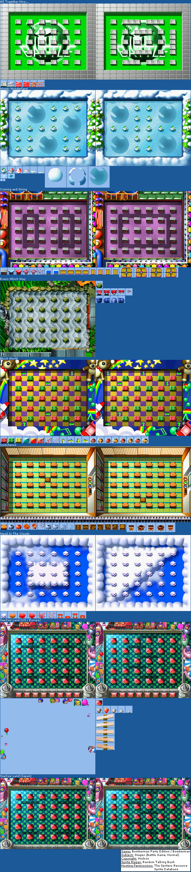 Bomberman Party Edition - Stages (Battle Game, Normal)