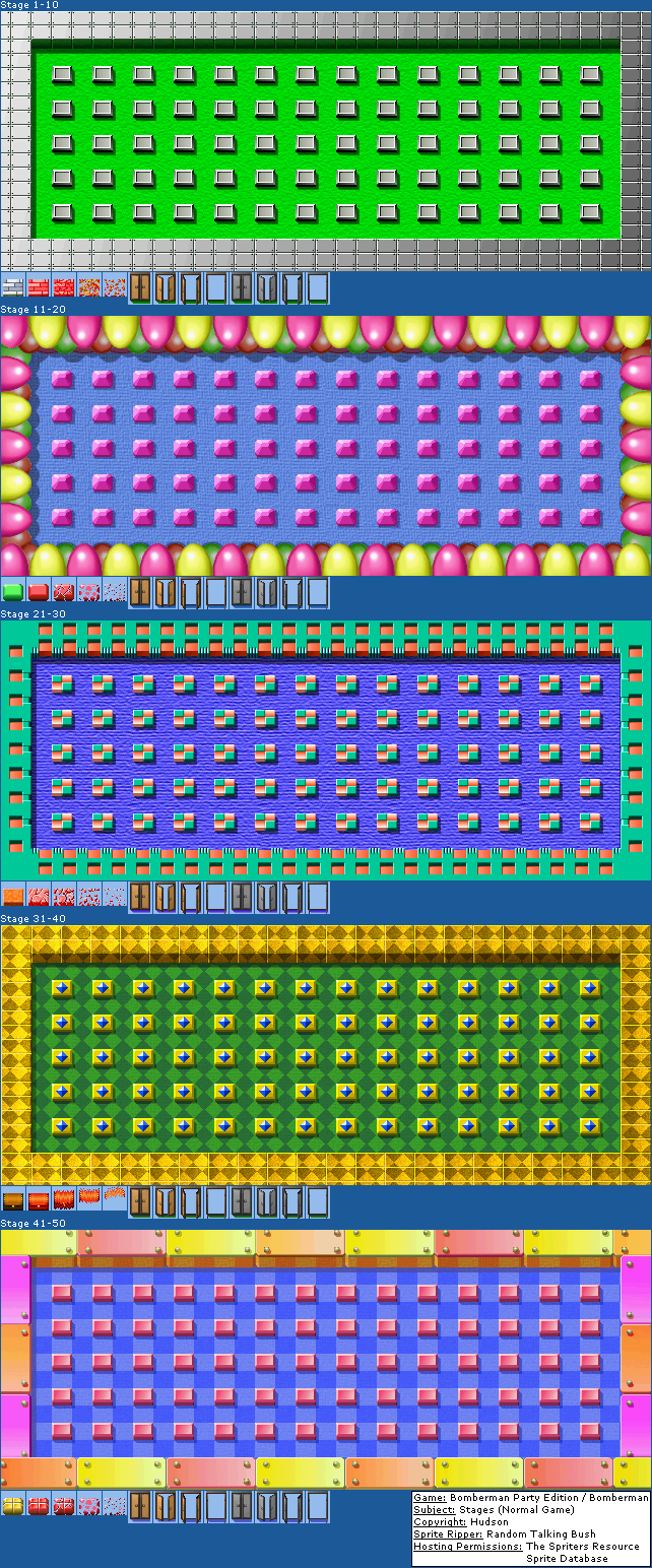 Bomberman Party Edition - Stages (Normal Game)