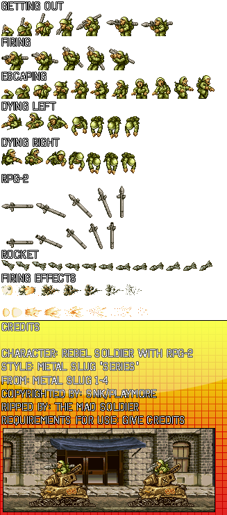 Metal Slug 2 / Metal Slug X - Rebel Soldier (RPG-2)