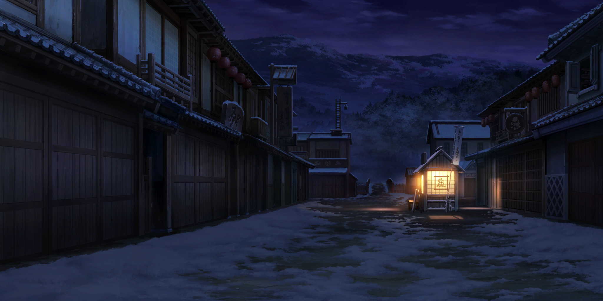 Touhou LostWord - Human Village (Night, Snow)