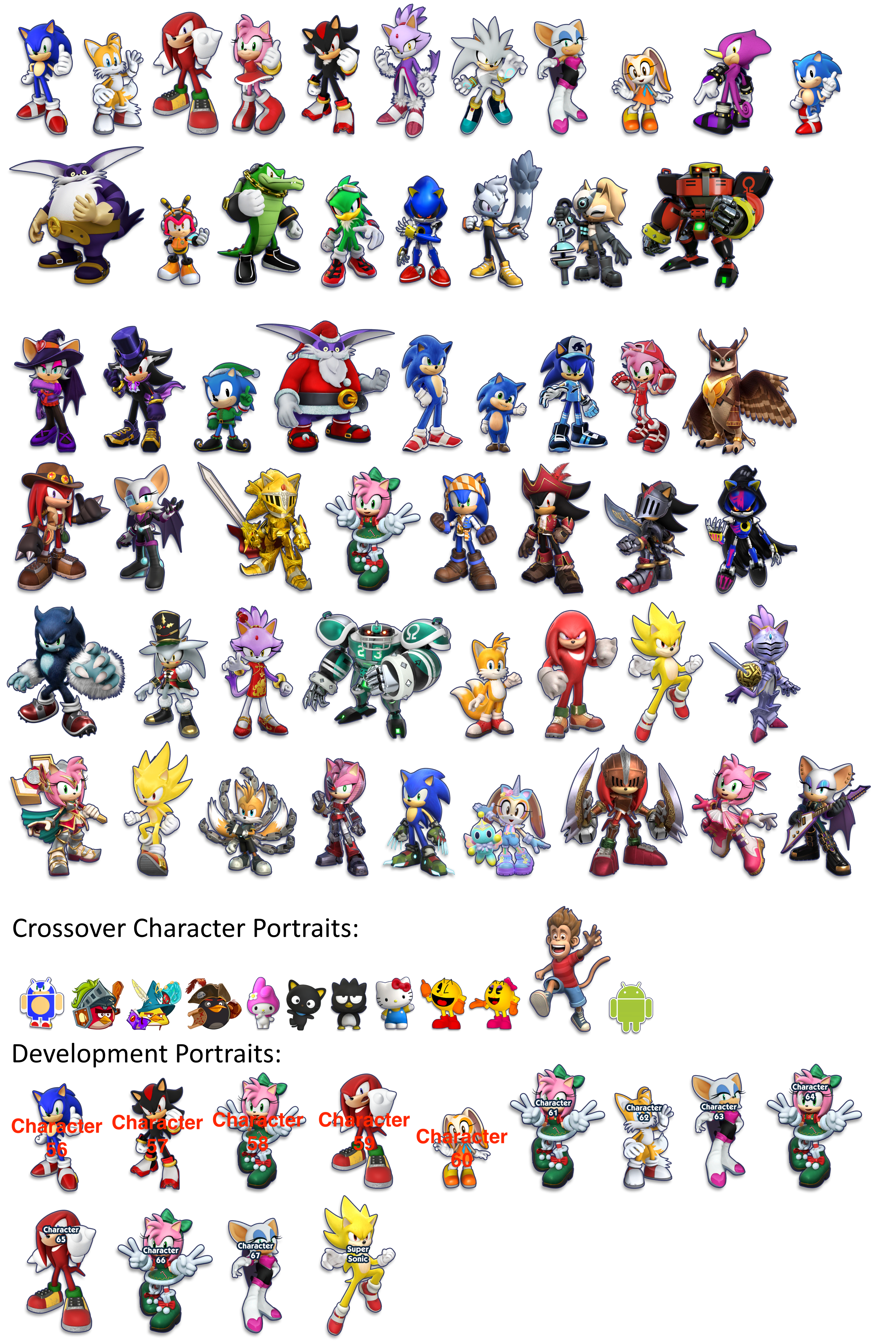 Sonic Dash - Character Portraits (Full Body, v6.5.0)
