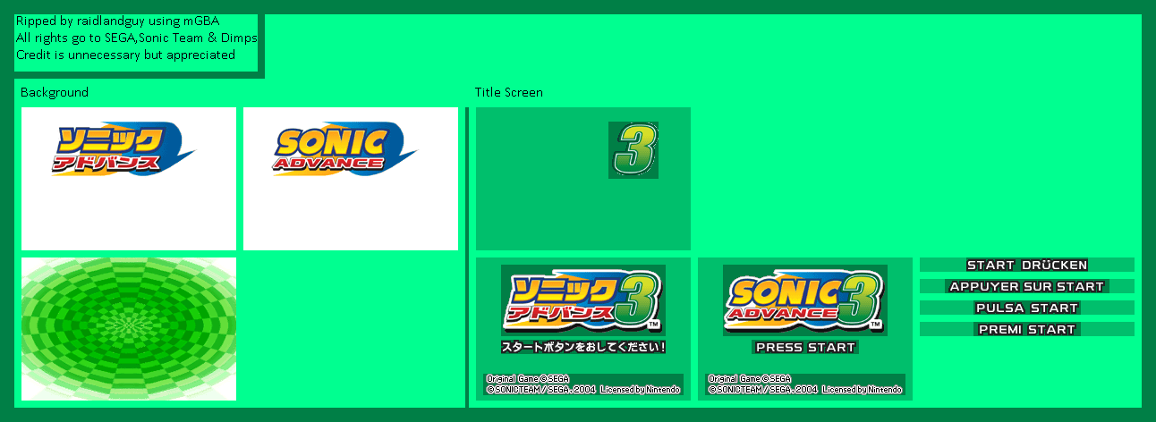 Sonic Advance 3 - Title Screen