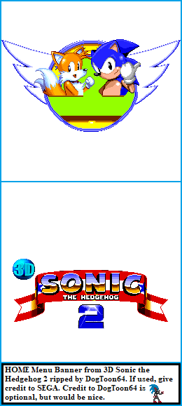3D Sonic the Hedgehog 2 - HOME Menu Banner