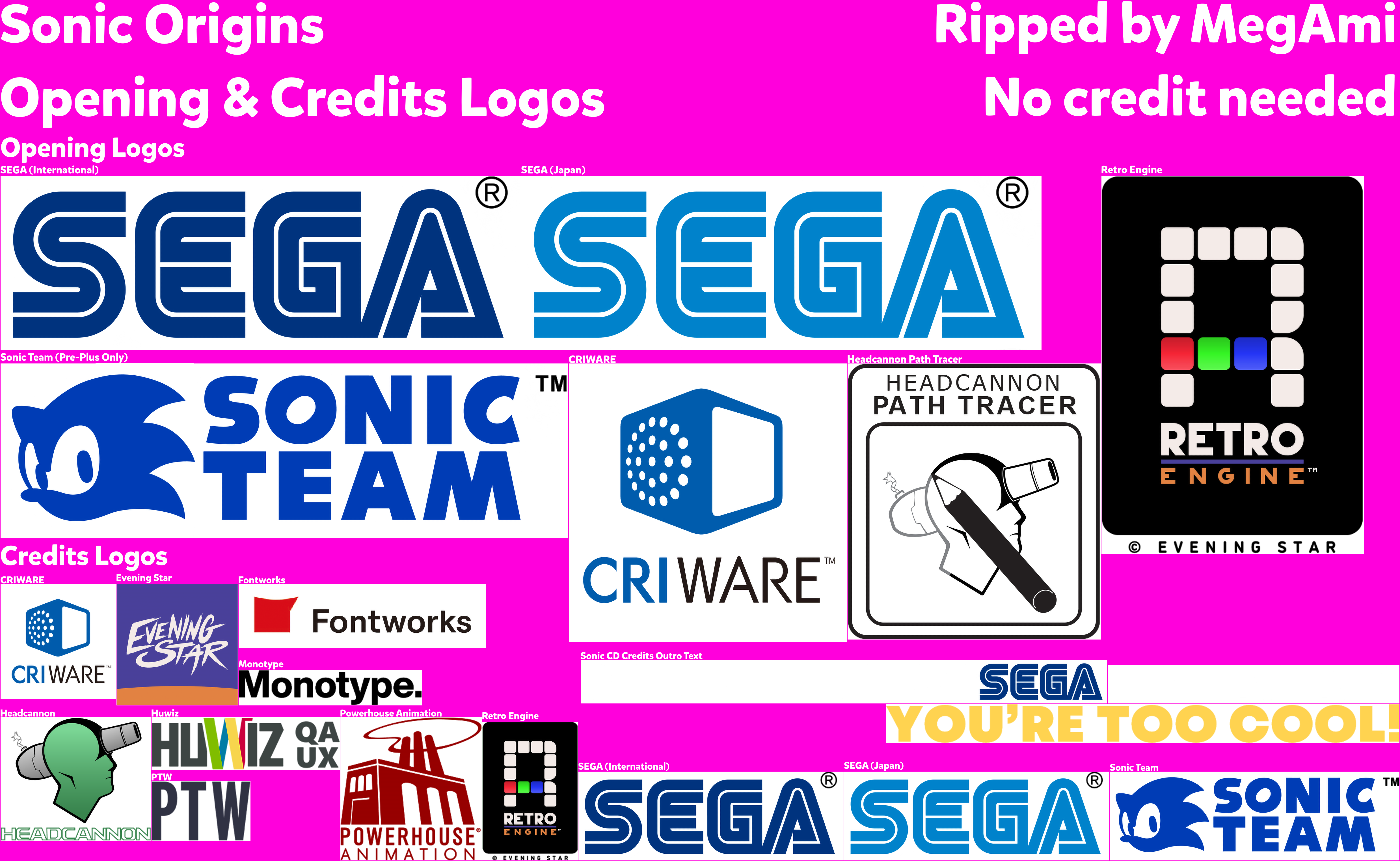 Sonic Origins - Opening & Credits Logos