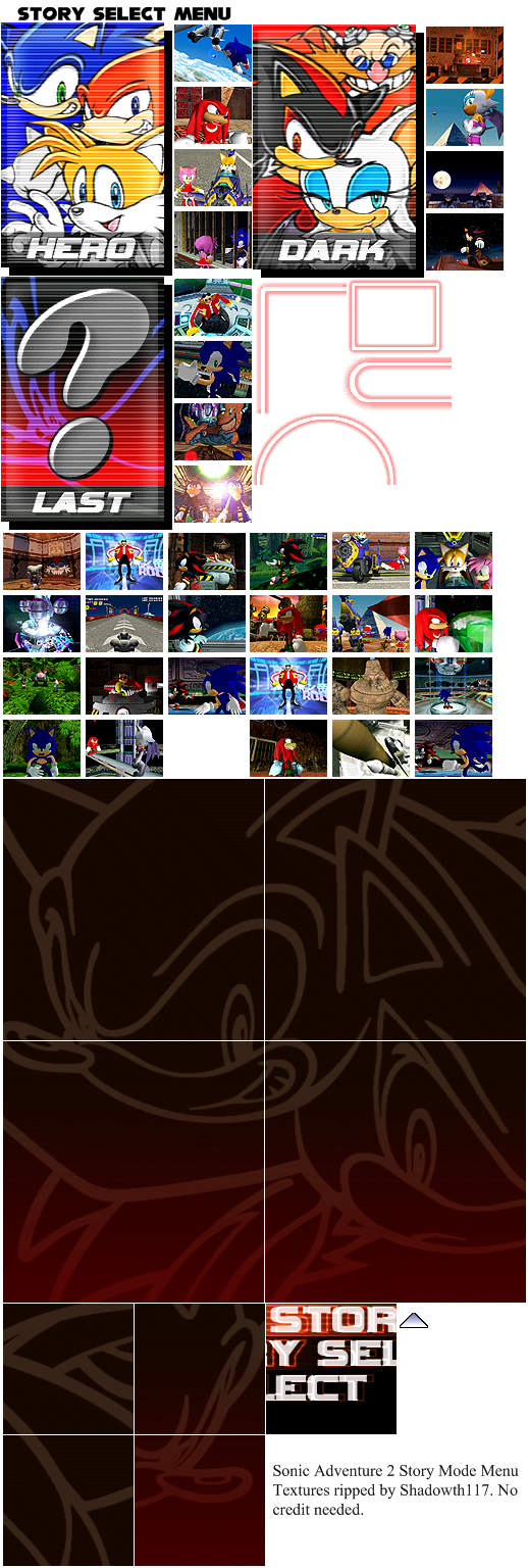 Dreamcast - Sonic Adventure 2 - Story Select Sprites - The Spriters