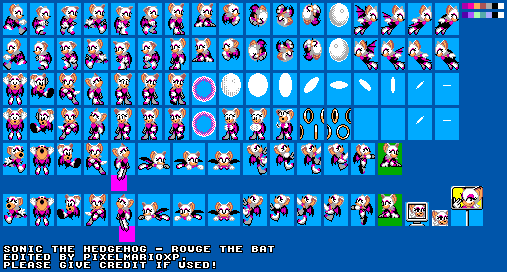 Sonic the Hedgehog Customs - Rouge (Master System-Style)