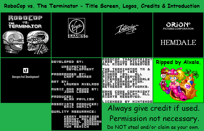 RoboCop vs. The Terminator - Title Screen, Logos, Credits & Introduction
