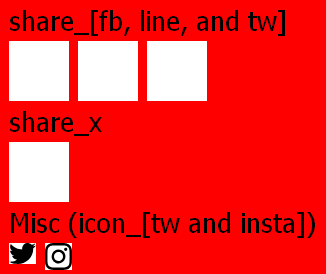 Share Icons (and Instagram and Twitter Icon)