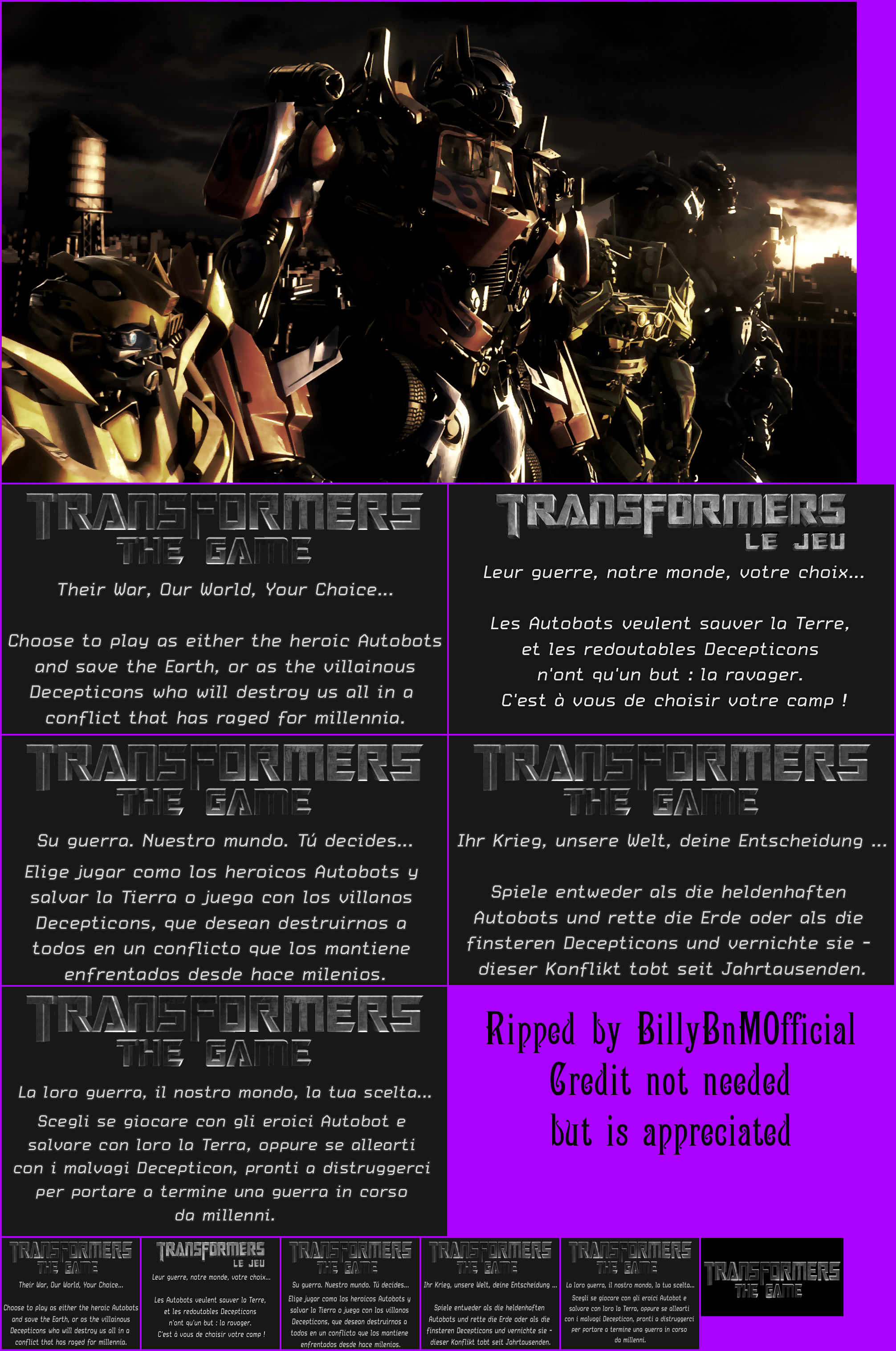 Transformers: The Game - Game Banner & Icon