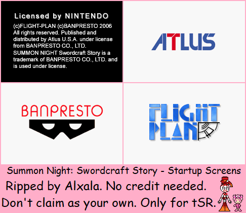 Summon Night: Swordcraft Story - Startup Screens