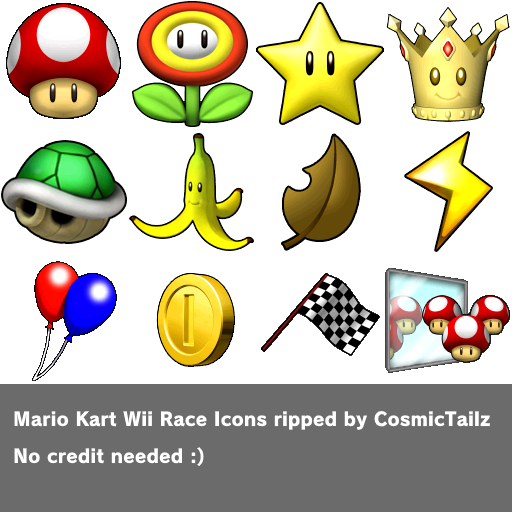 Wii Mario Kart Wii Race Icons The Spriters Resource 1348