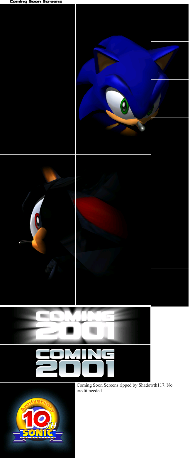 Sonic Adventure 2 - Coming Soon Screens