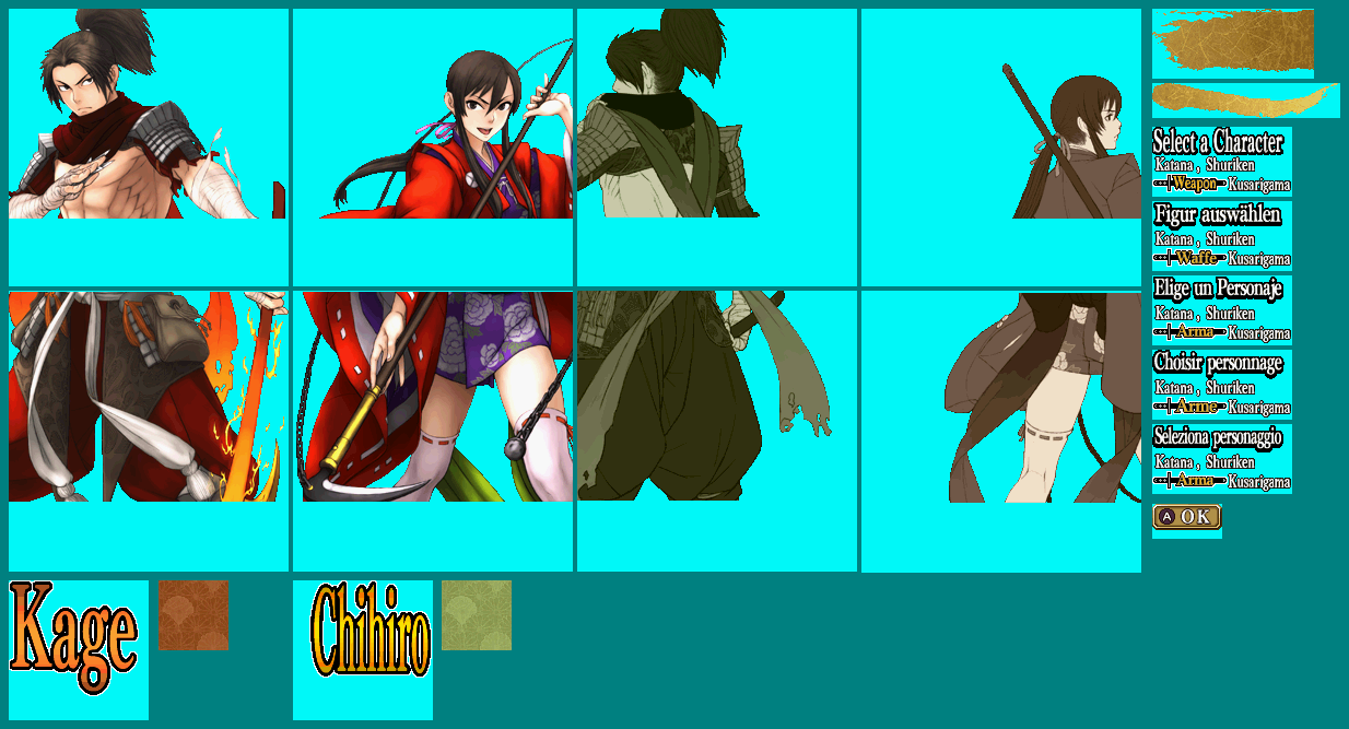 Legend of Kage 2 - Character Select